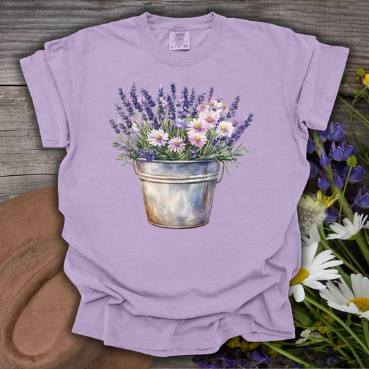 Floral Lavender Bucket T-Shirt