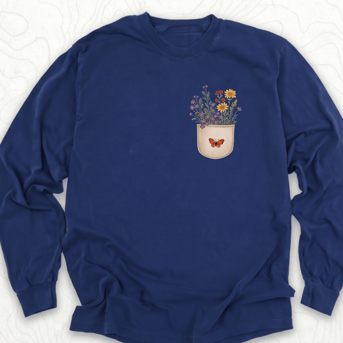 Floral Pocket LS T-shirt