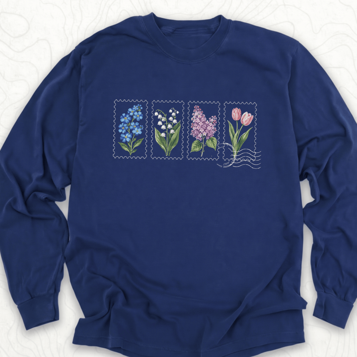 Floral Postage Stamps LS T-shirt
