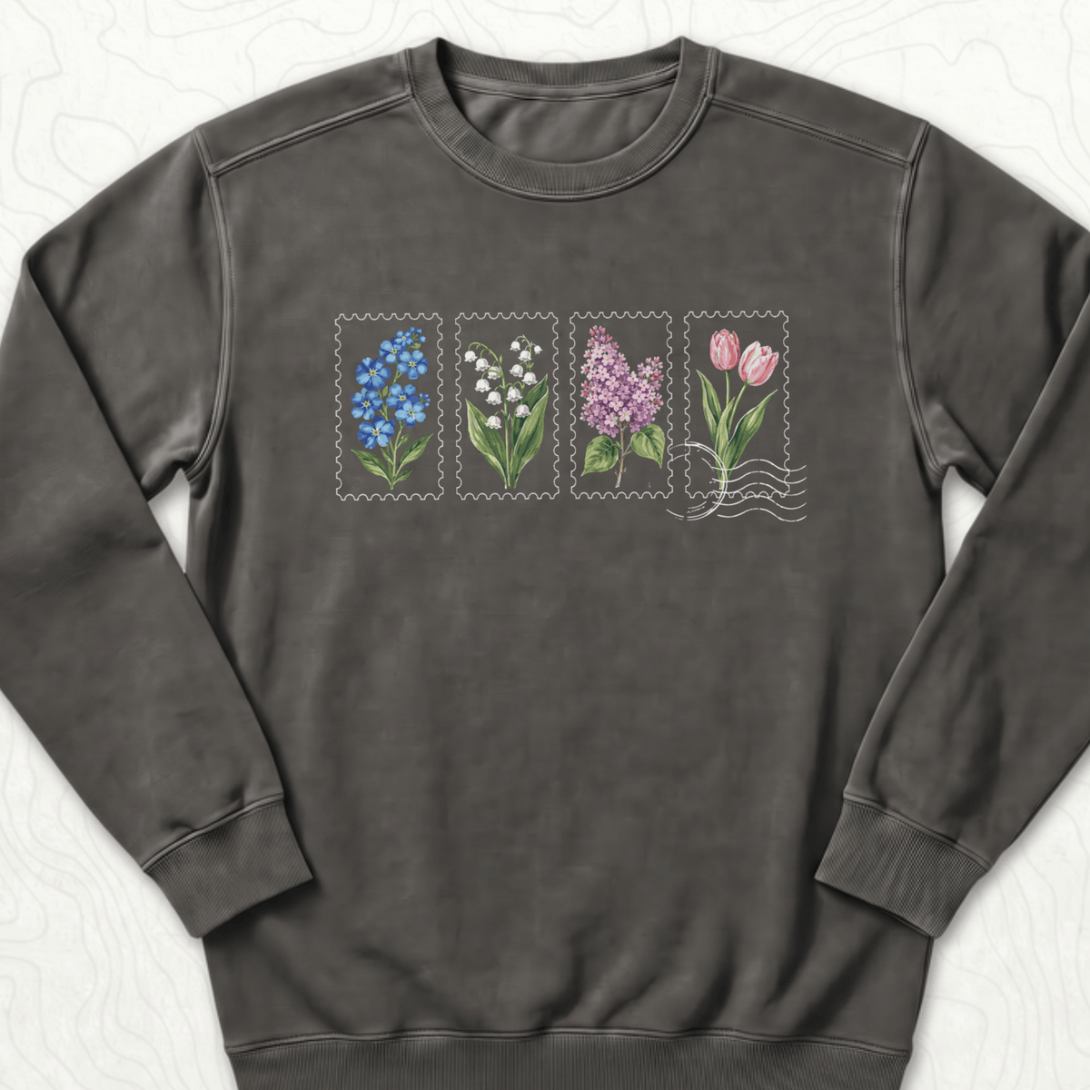 Floral Postage Stamps Sweatshirt