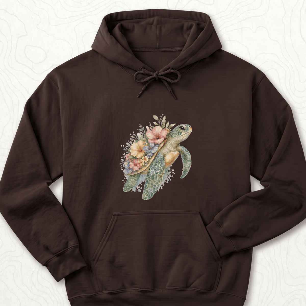 Floral Sea Turtle Hoodie