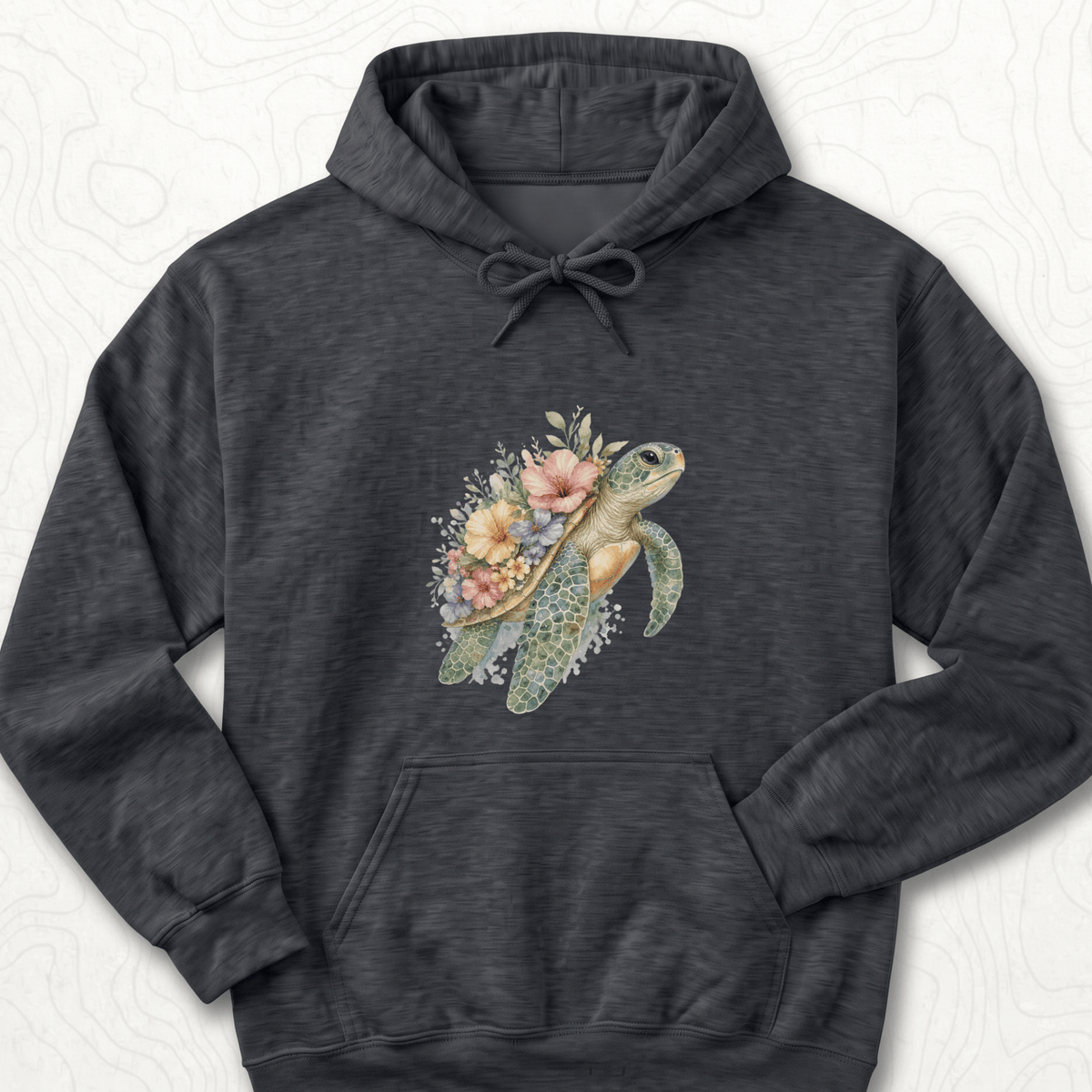 Floral Sea Turtle Hoodie