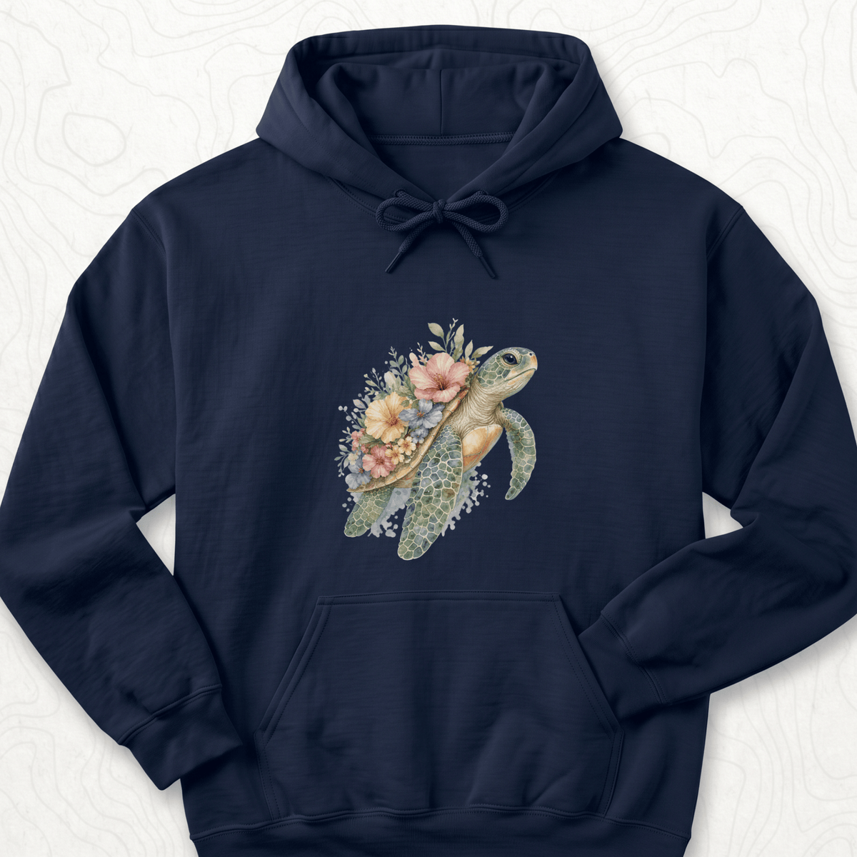 Floral Sea Turtle Hoodie