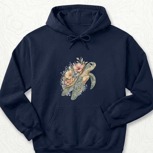 Floral Sea Turtle Hoodie