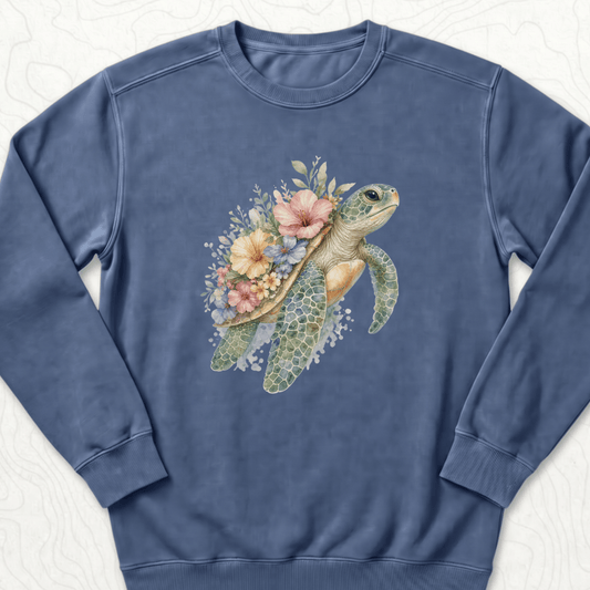Floral Sea Turtle Sweatshirt