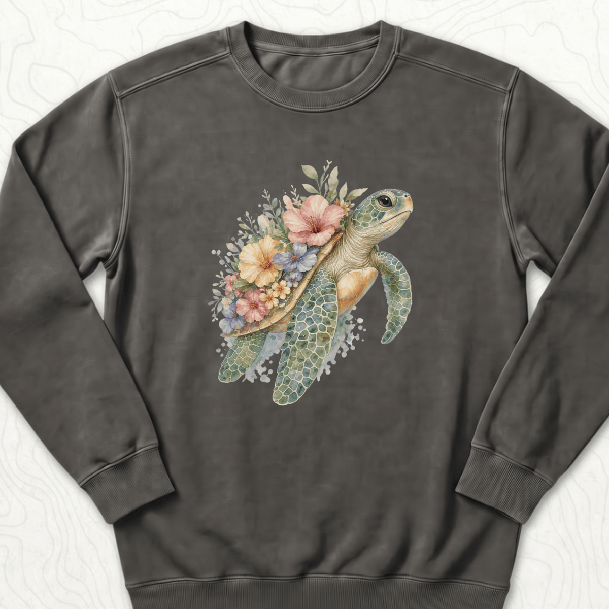 Floral Sea Turtle Sweatshirt