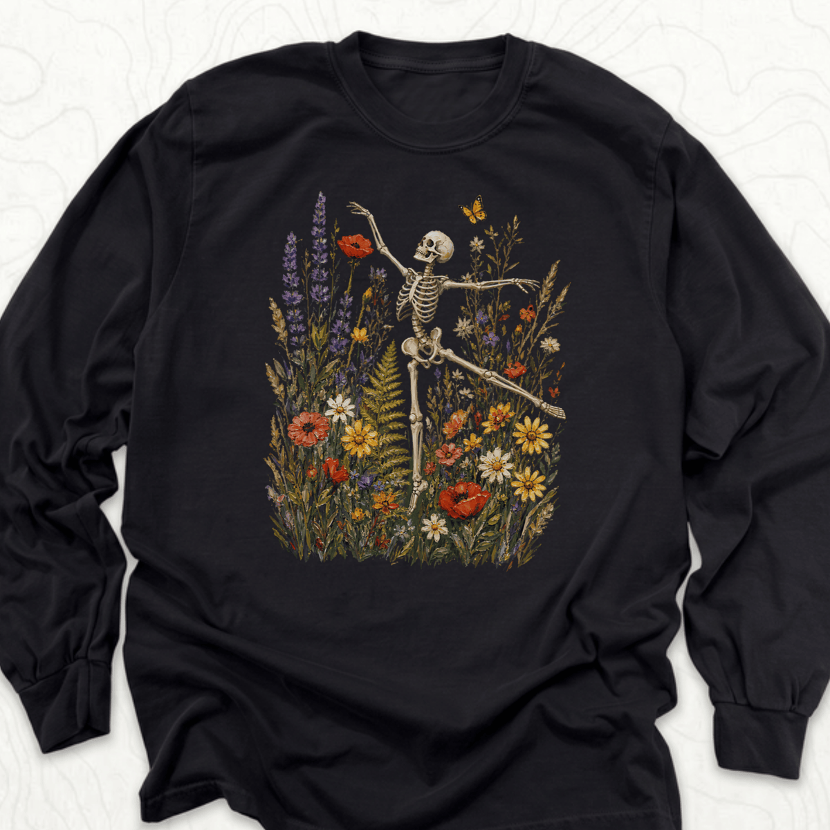 Floral Skeleton LS T-shirt