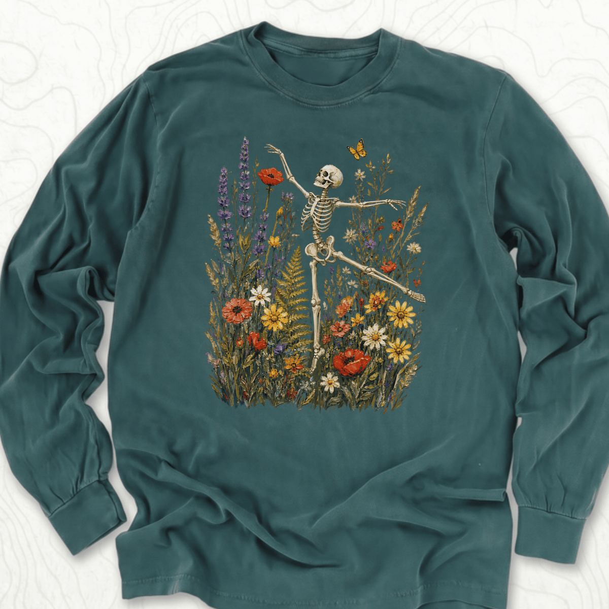 Floral Skeleton LS T-shirt