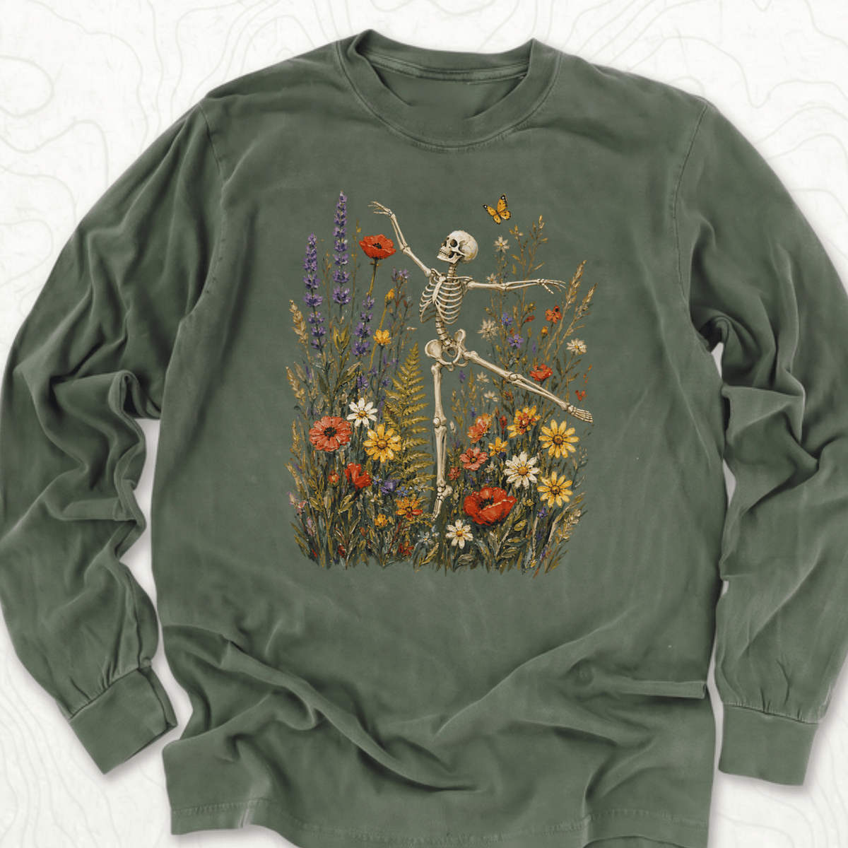 Floral Skeleton LS T-shirt