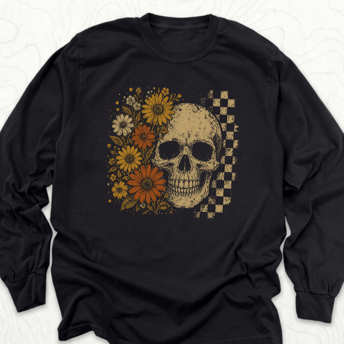Floral Skull LS T-shirt