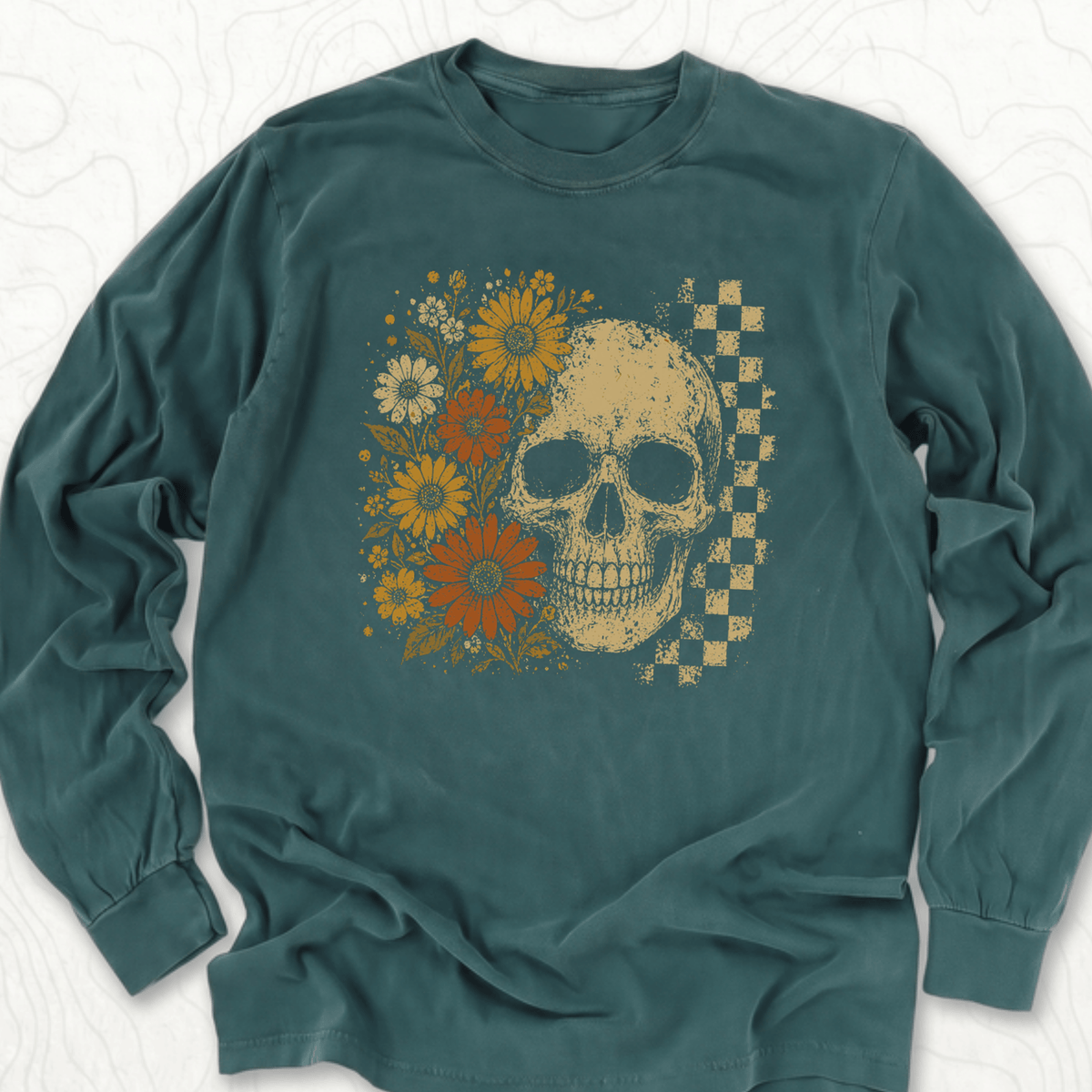Floral Skull LS T-shirt
