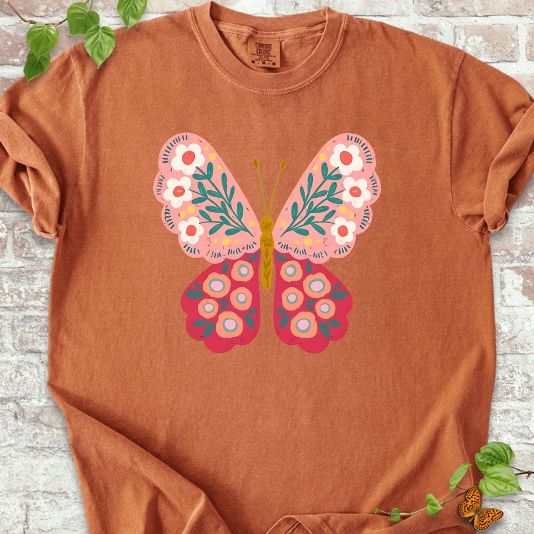 Flowers Butterfly T-Shirt
