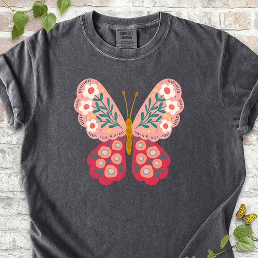 Flowers Butterfly T-Shirt