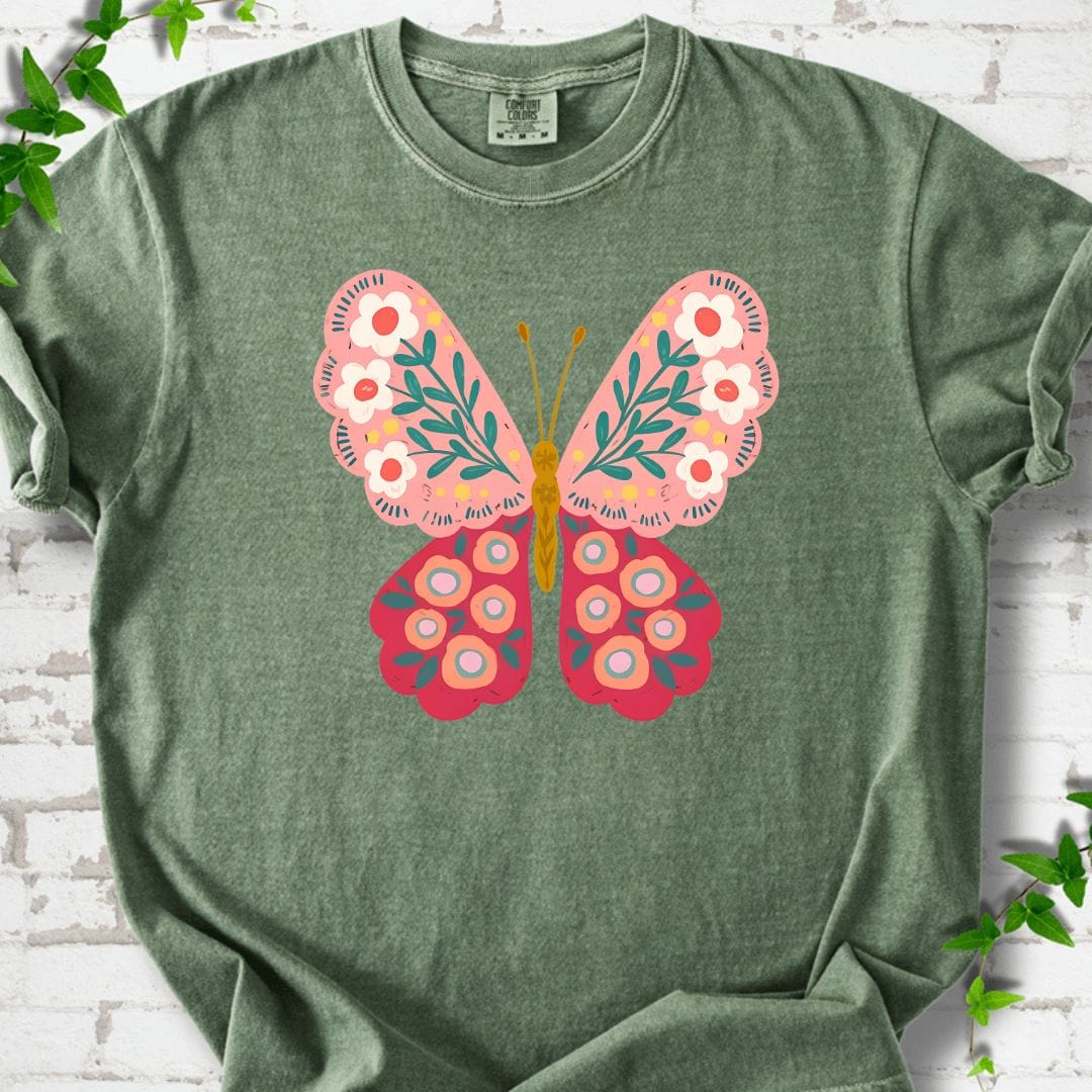 Flowers Butterfly T-Shirt