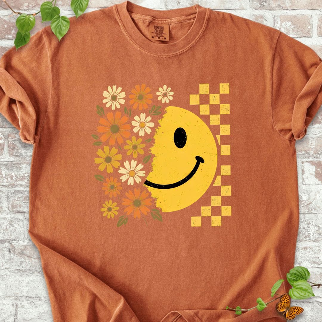 Flowers Smile Face T-Shirt
