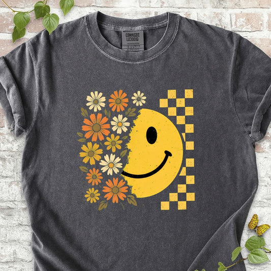 Flowers Smile Face T-Shirt