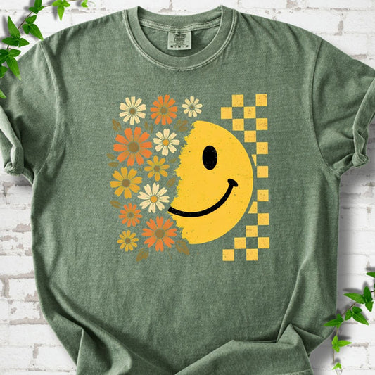 Flowers Smile Face T-Shirt
