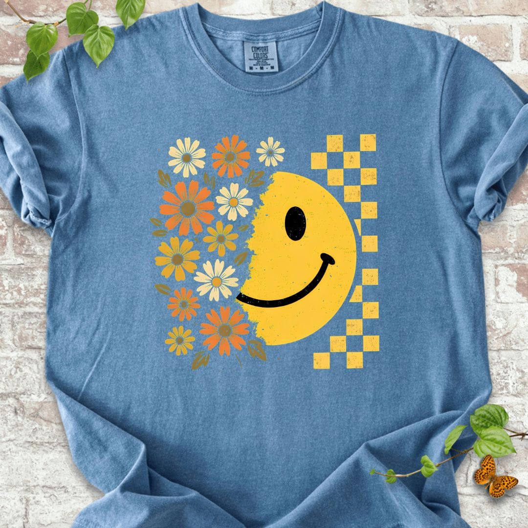 Flowers Smile Face T-Shirt
