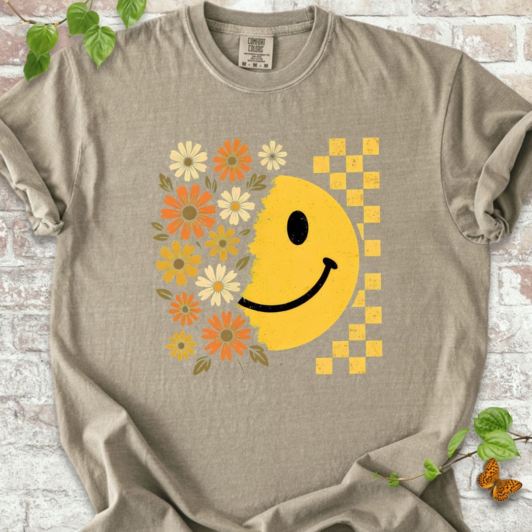 Flowers Smile Face T-Shirt