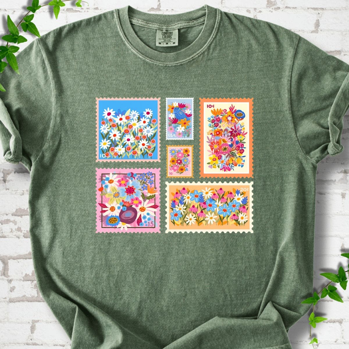 Flowers Stamp T-Shirt