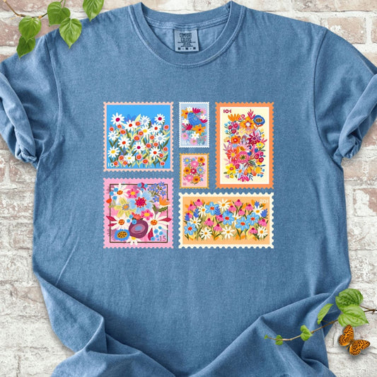Flowers Stamp T-Shirt