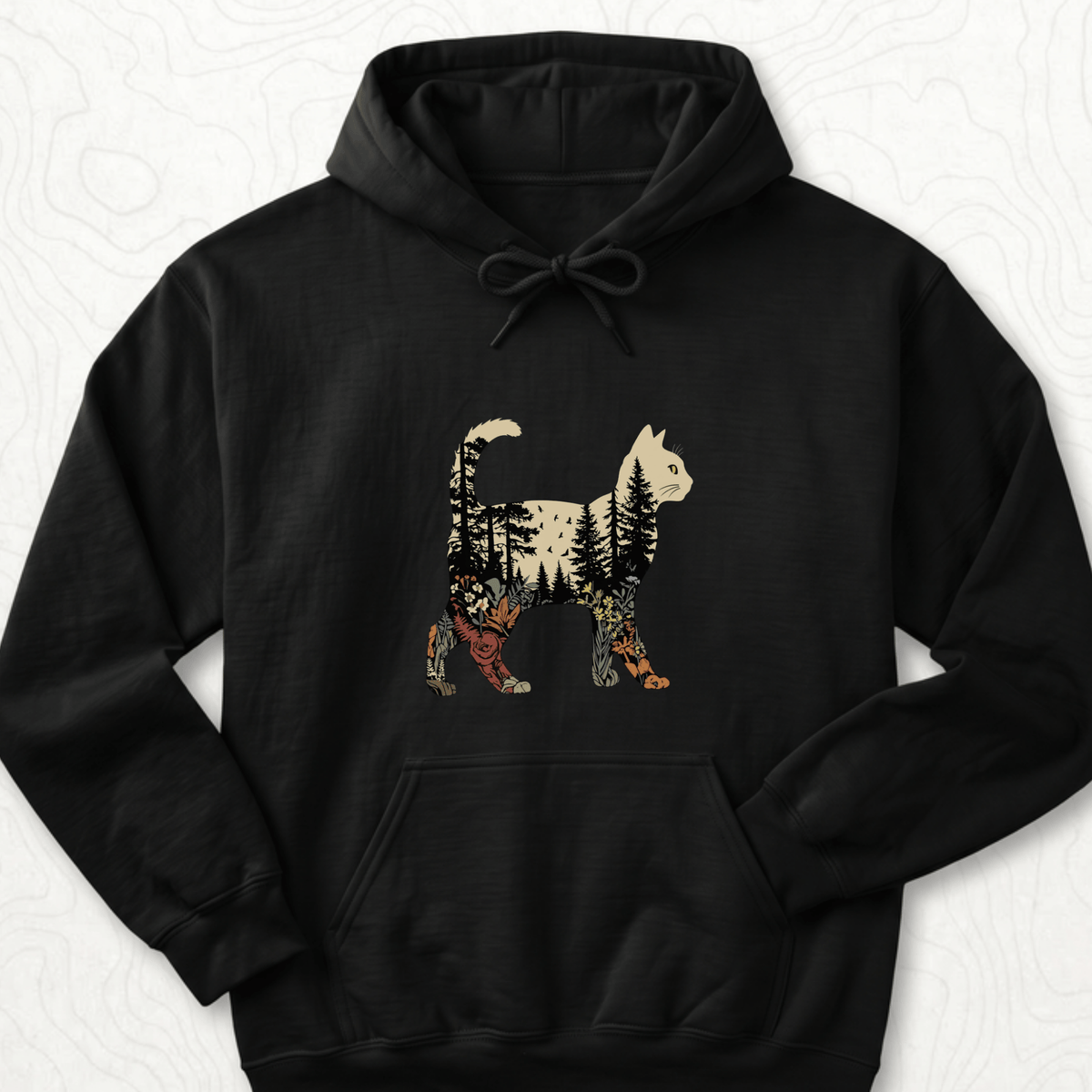 Forest Cat Silhouette Hoodie