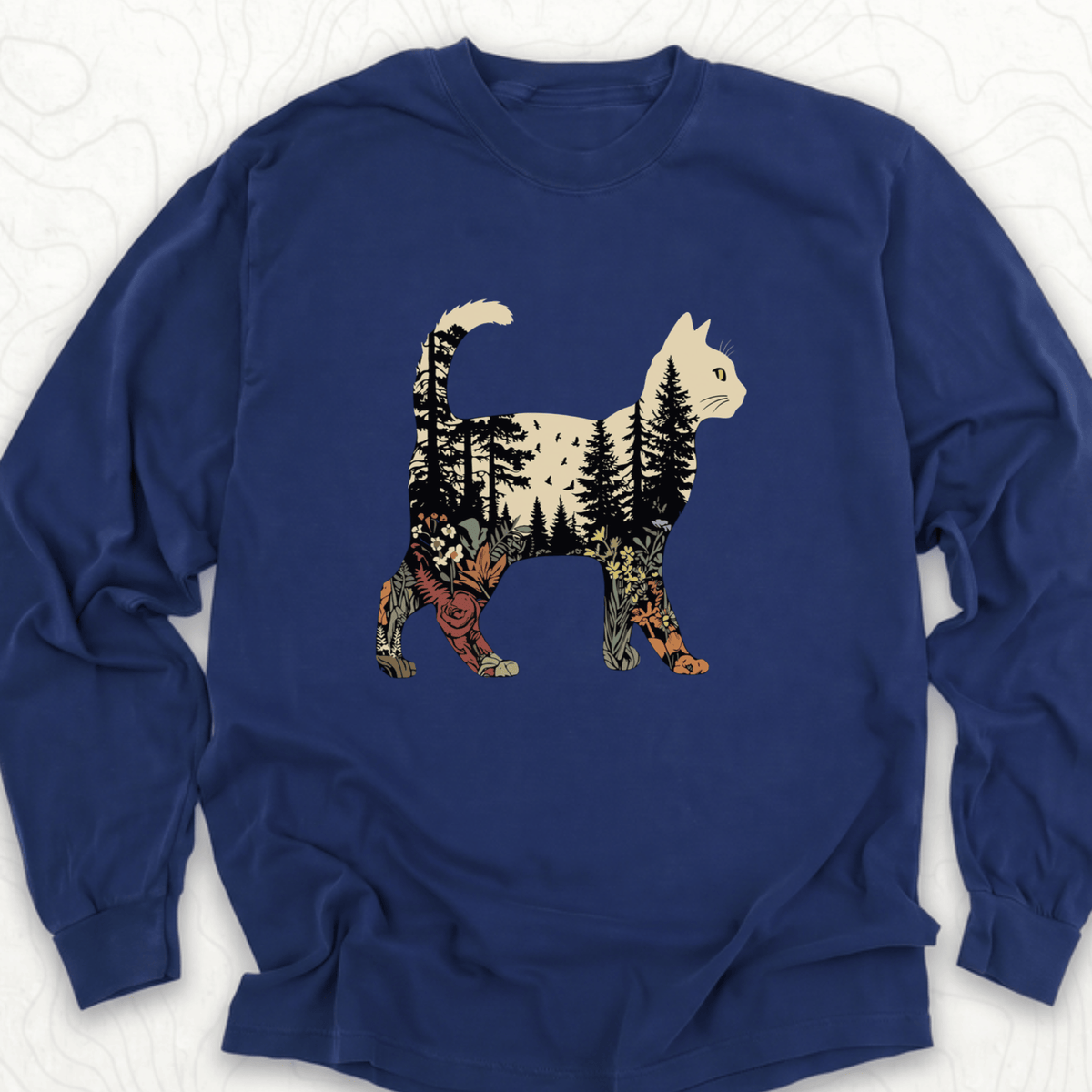 Forest Cat Silhouette LS T-shirt