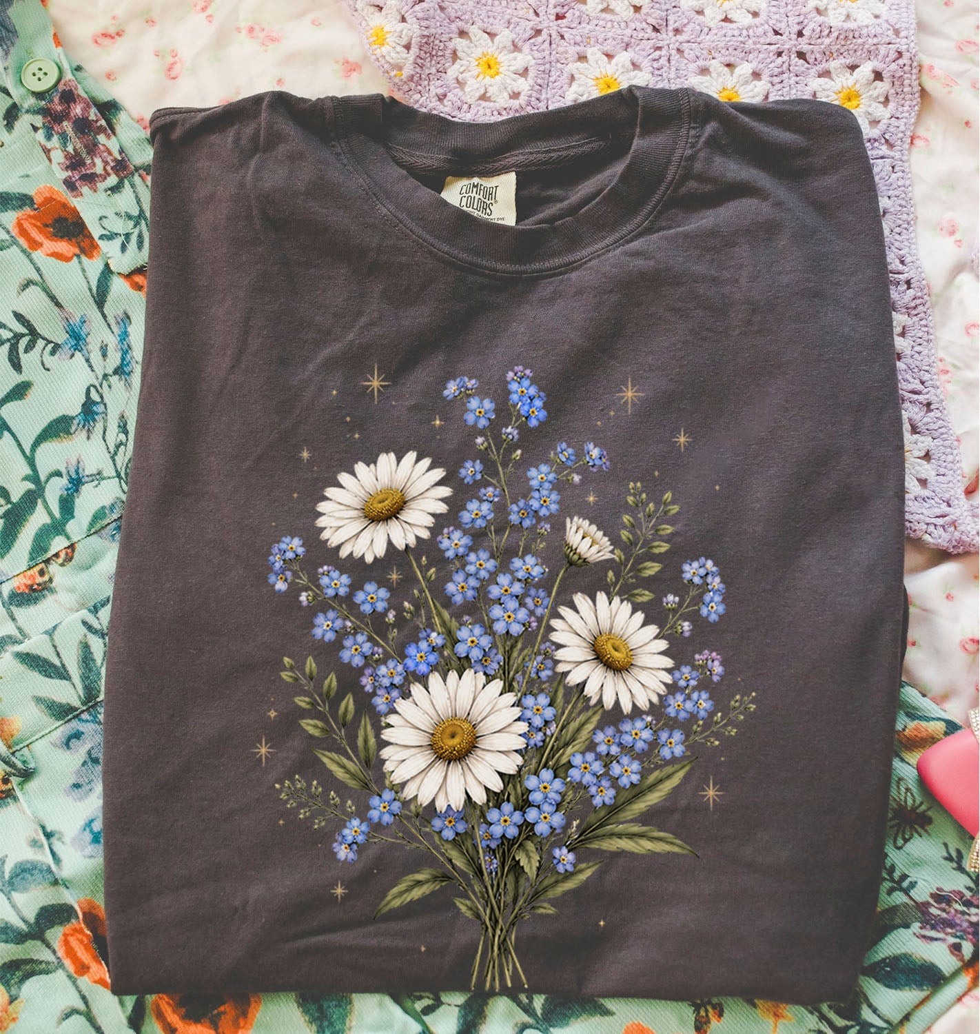 Forget Me Not Dasiy Floral T-Shirt