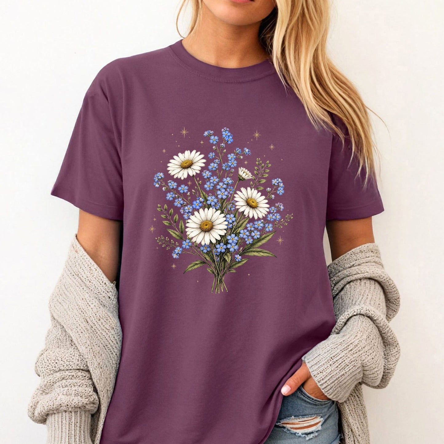 Forget Me Not Dasiy Floral T-Shirt