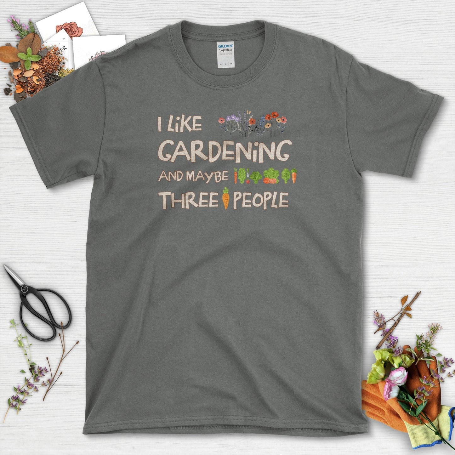Gardening and Three People T-Shirt