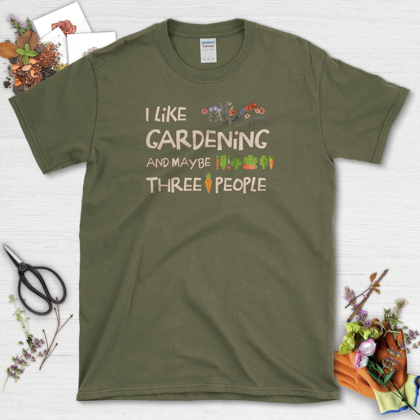 Gardening and Three People T-Shirt