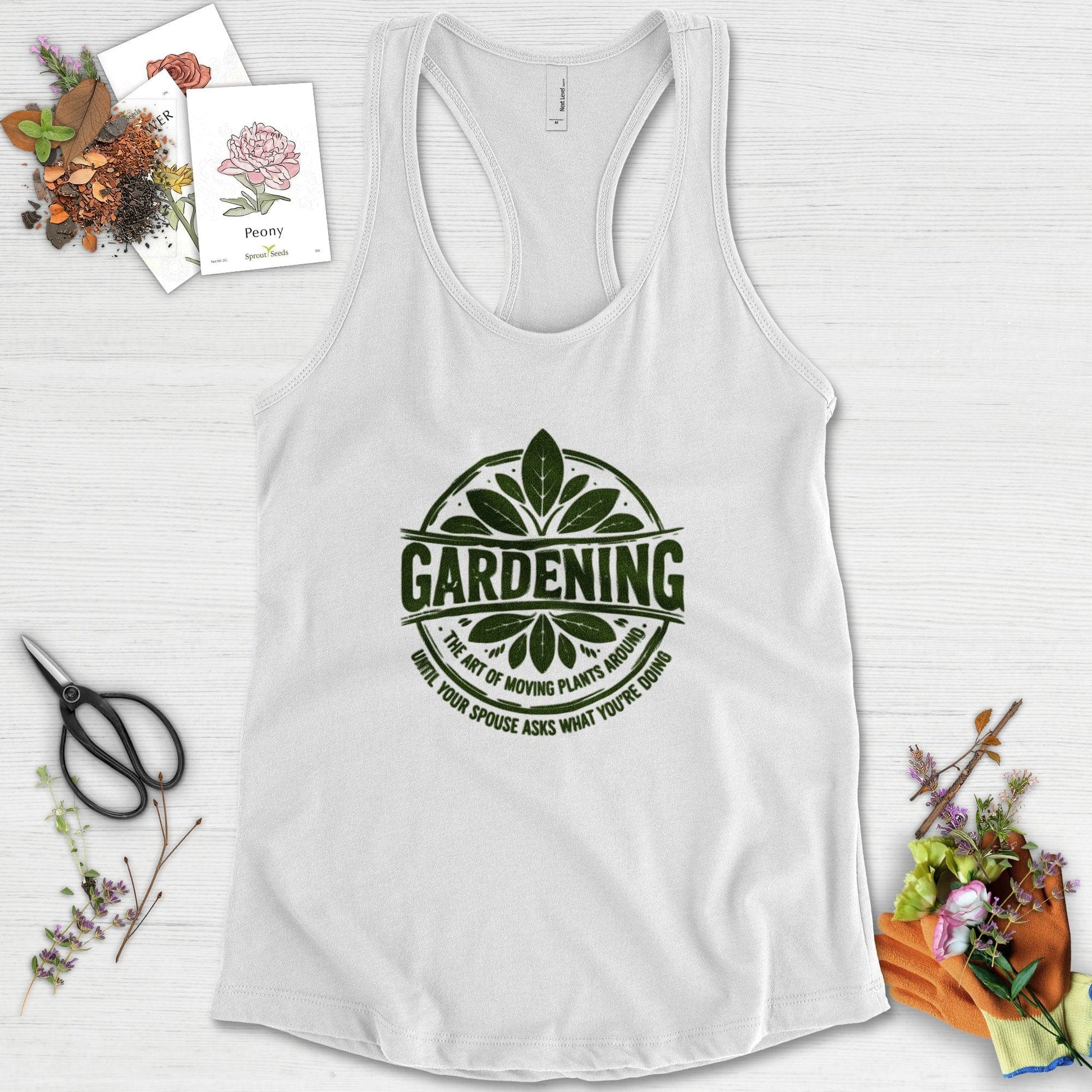 Gardening Art of Moving Plants Racerback