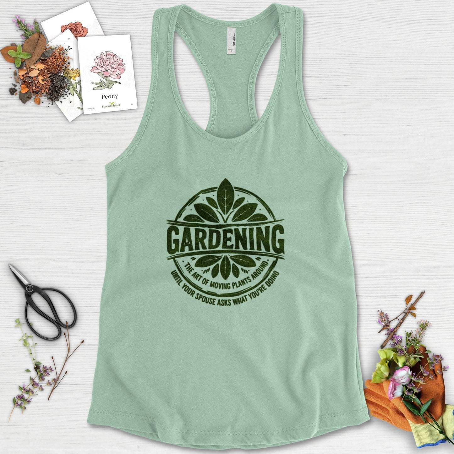 Gardening Art of Moving Plants Racerback