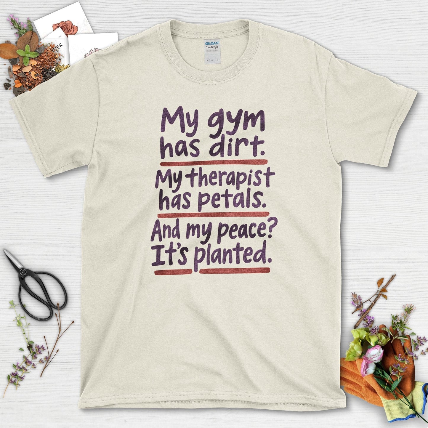 Gardening Peaceful Therapy T-Shirt