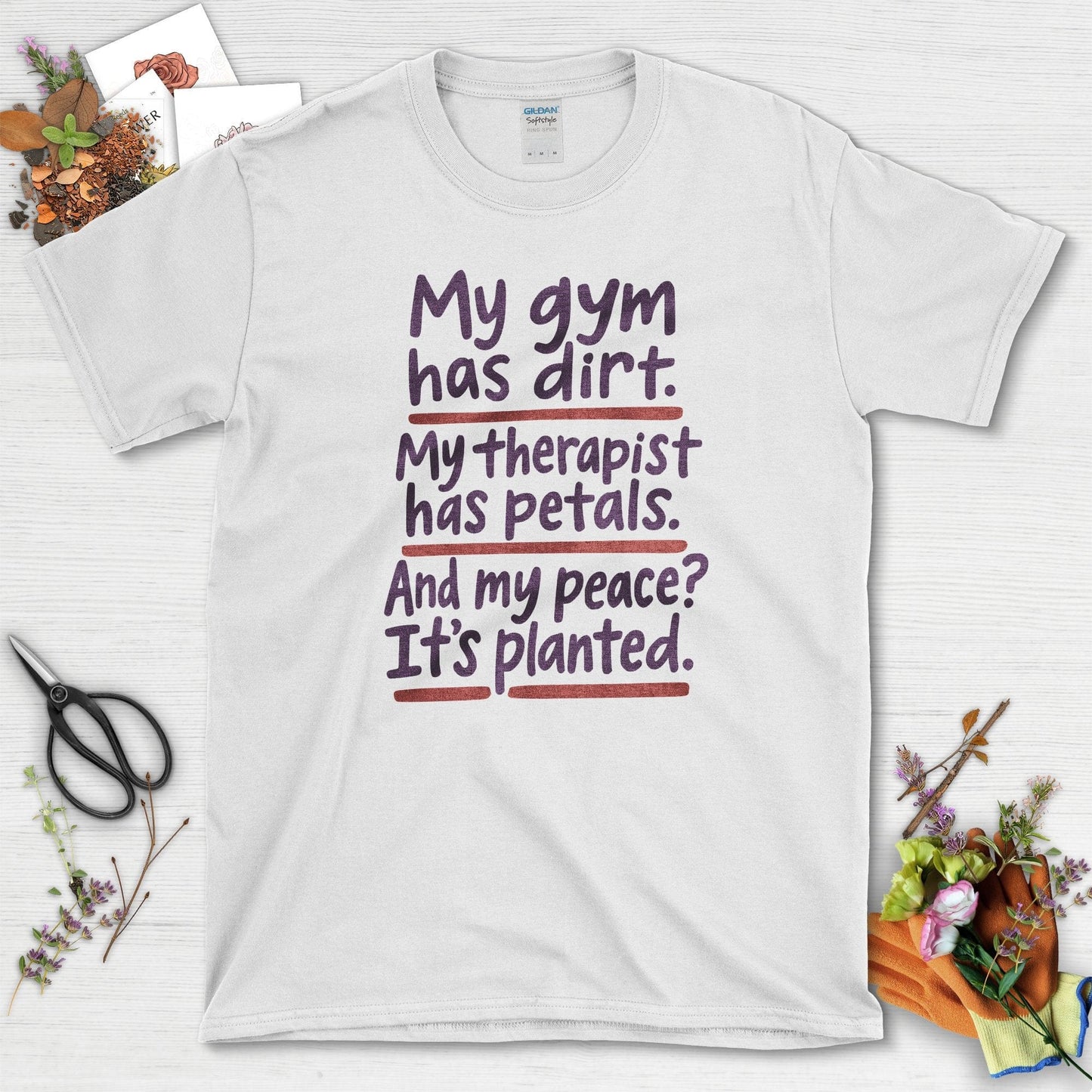 Gardening Peaceful Therapy T-Shirt