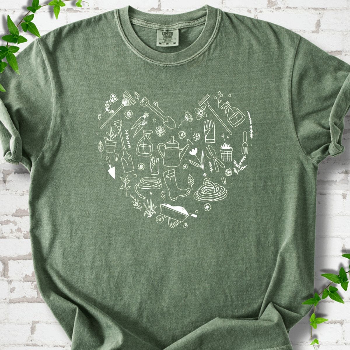 Gardening Tools Heart T-Shirt