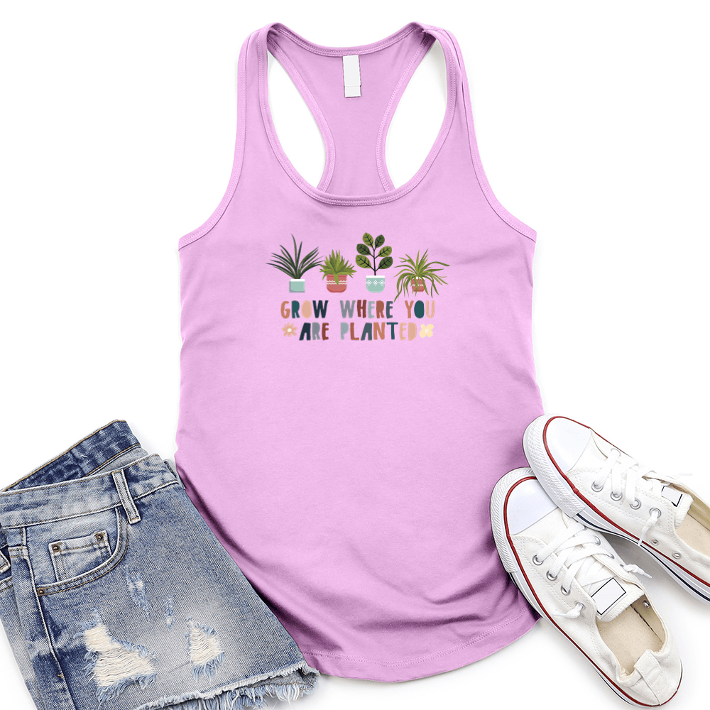 Grow Where You Are Planted Women's Racerback Tank Top