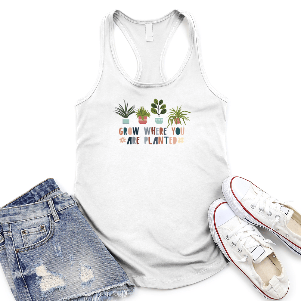 Grow Where You Are Planted Women's Racerback Tank Top