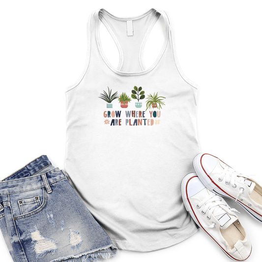 Grow Where You Are Planted Women's Racerback Tank Top