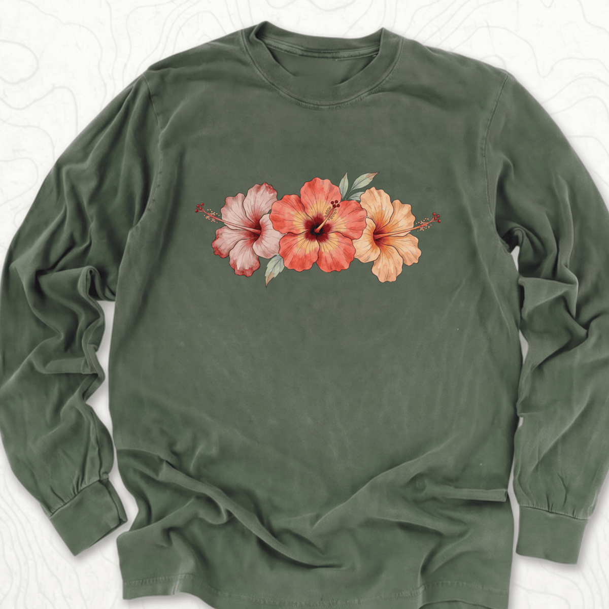 Hibiscus Flowers LS T-shirt