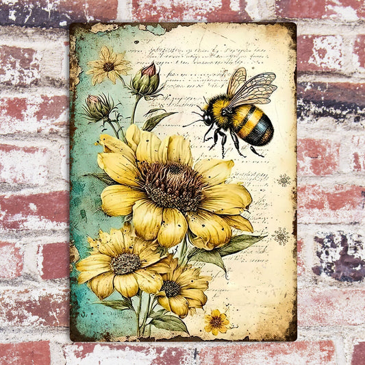 Honey Bee Metal Sign