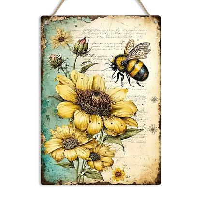 Honey Bee Metal Sign