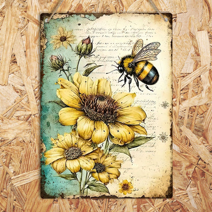 Honey Bee Metal Sign