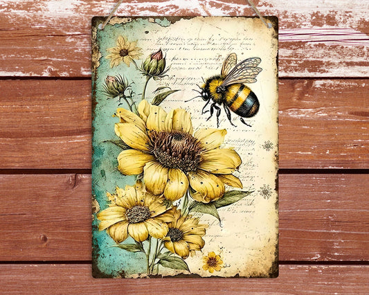 Honey Bee Metal Sign