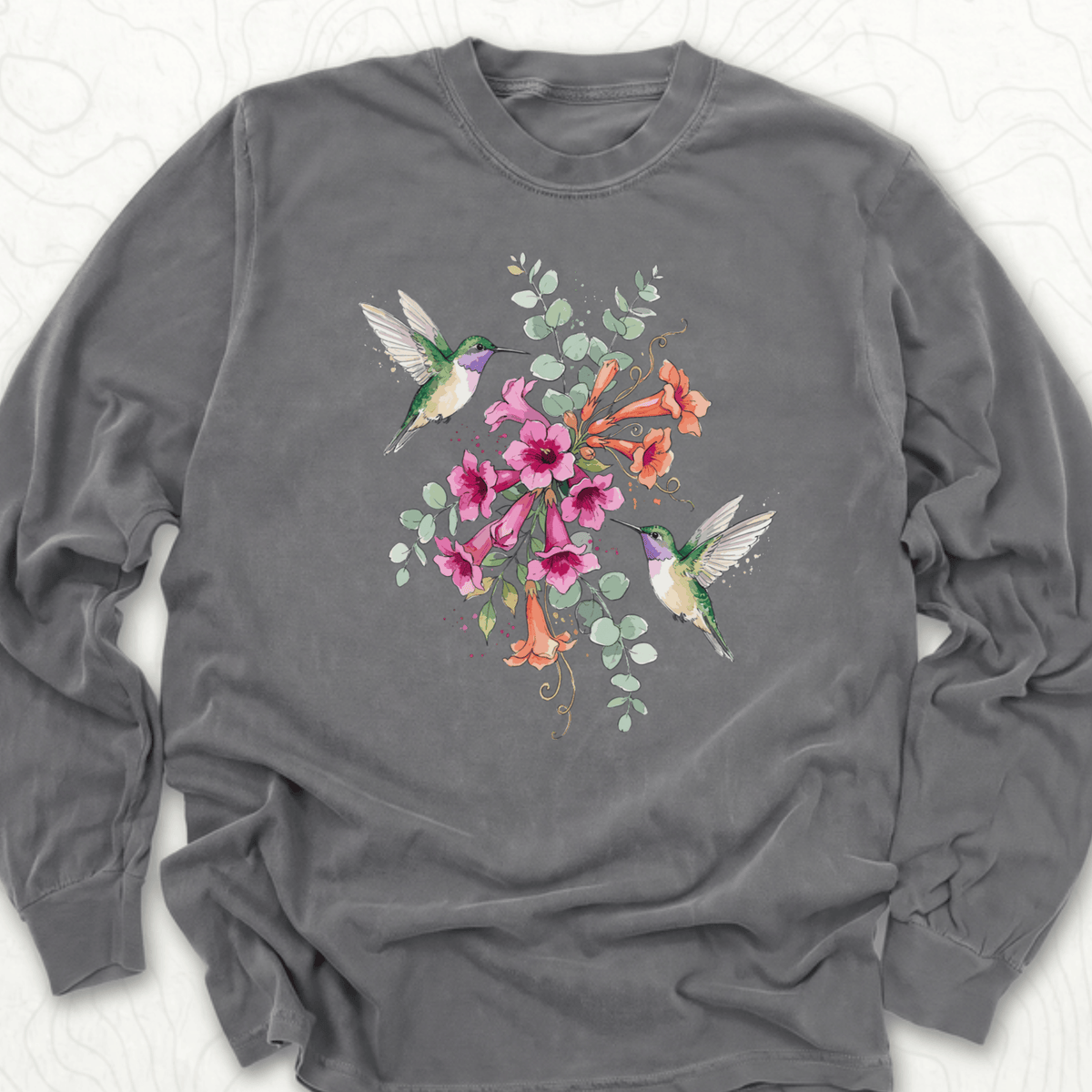 Hummingbird Bouquet LS T-shirt