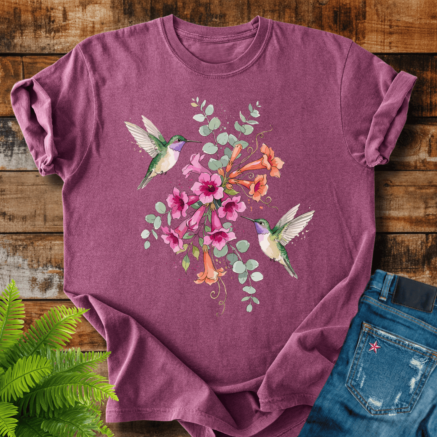 Hummingbird Bouquet T-shirt