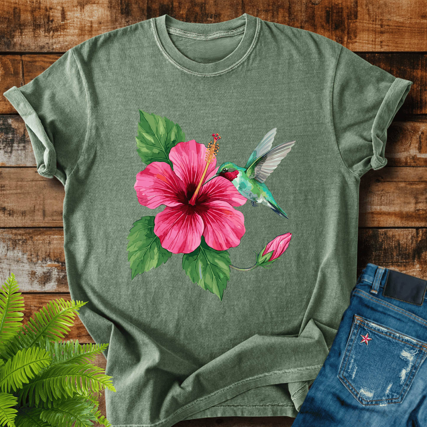 Hummingbird Hibiscus T-shirt