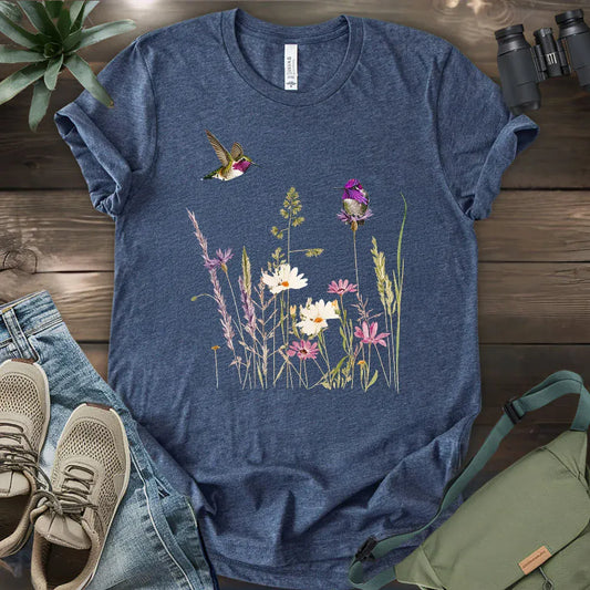 Hummingbirds And Wildflowers T-shirt