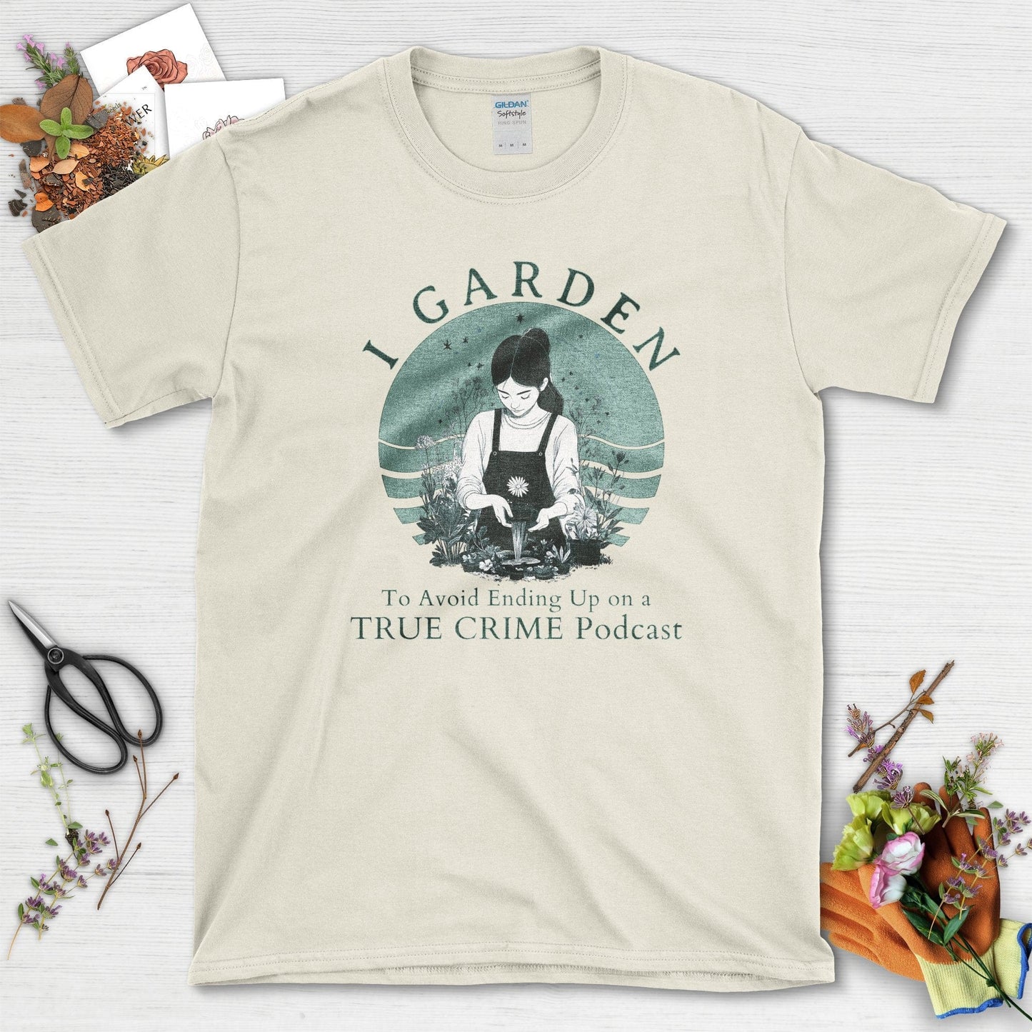 I Garden to Avoid Crime Podcast T-Shirt