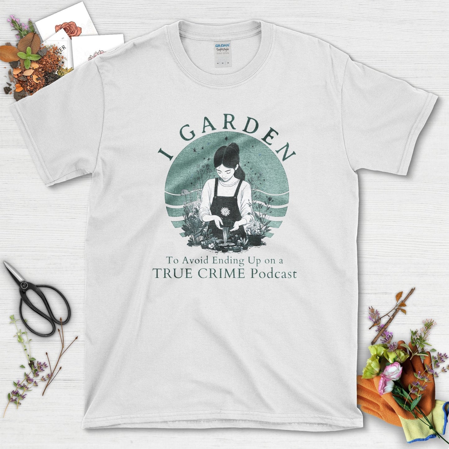 I Garden to Avoid Crime Podcast T-Shirt